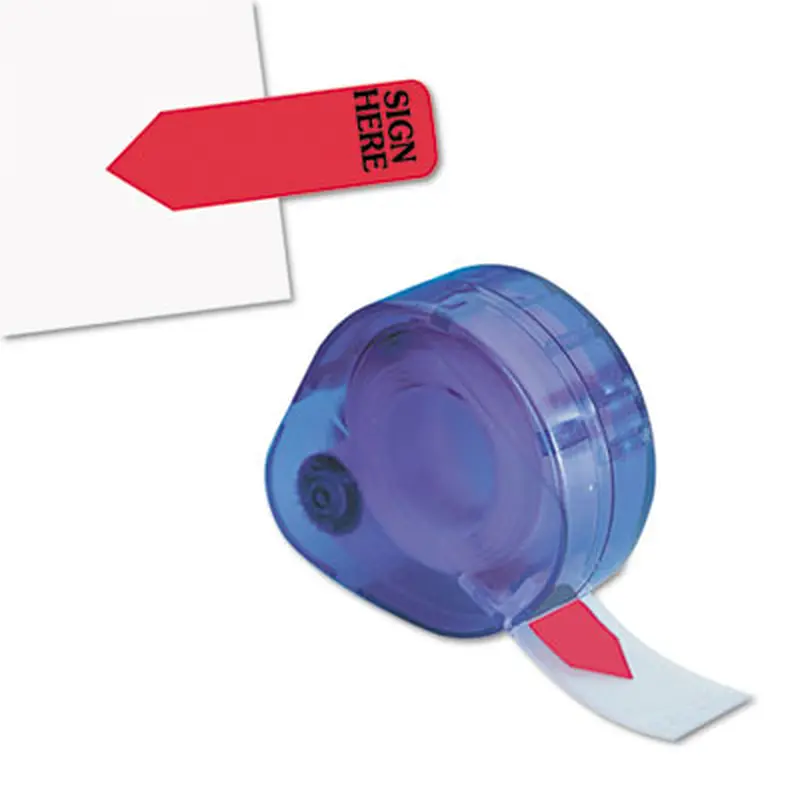 Arrow Message Page Flags in Dispenser, "Sign Here", Red, 120/Dispenser - Page Flags | Redi-Tag