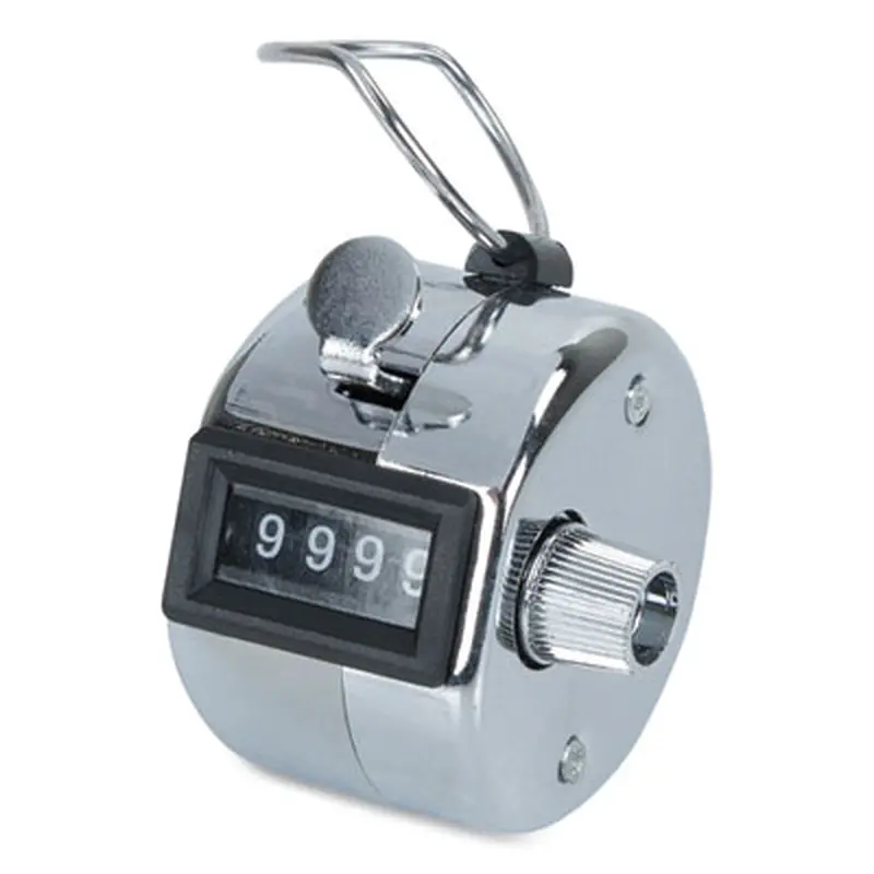 Crowd Control Hand Tally Counter, Registers 0-9999, Chrome - Tally Counters | COSCO