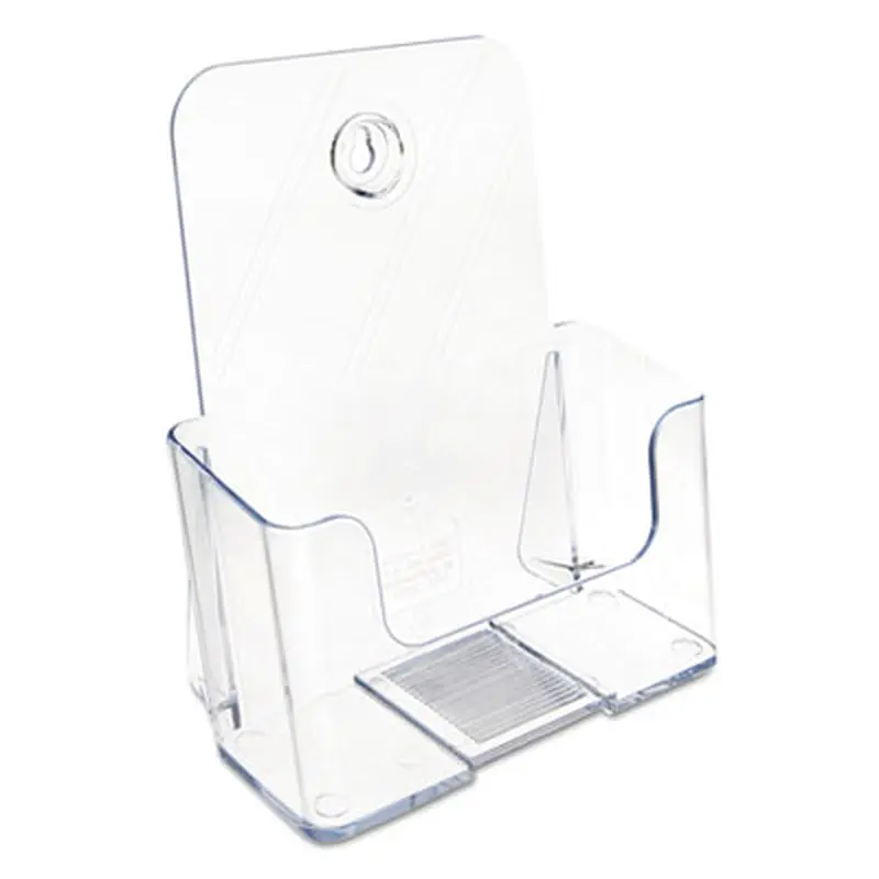 DocuHolder for Countertop/Wall-Mount, Booklet Size, 6.5w x 3.75d x 7.75h, Clear - Literature Racks & Displays | deflecto