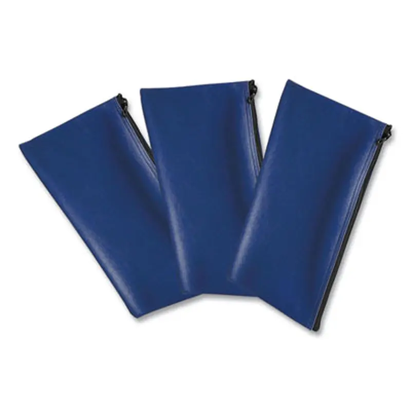 Multipurpose Zipper Deposit Bags, Polyester, 11.3 x 6.3, Blue, 3/Pack - Cash Bags | Honeywell