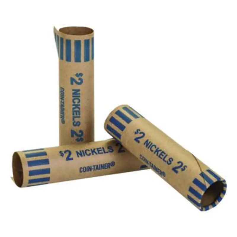 Crimped End Coin Wrappers, Nickels, $2, 1,000 Wrappers/Pack - Cash/Coin Wrappers | CONTROLTEK