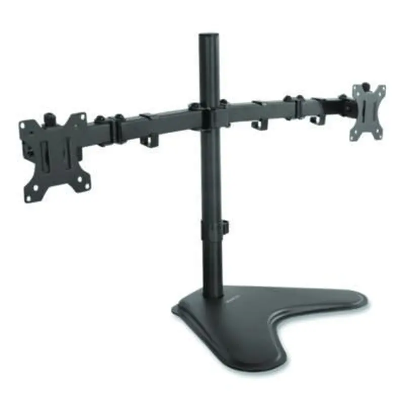 Dual Monitor Desk Stand, For 19" to 32" Monitors, 36.4" x 11" x 18.3", Black, Supports 17.6 lb - Monitor Stands | MOUNT-IT!