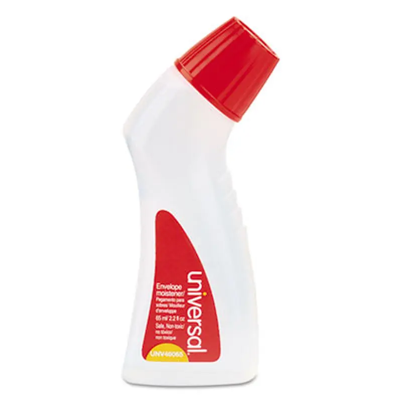 Envelope Moistener with Adhesive, 2.2 oz Bottle, Clear - Moisteners | Universal