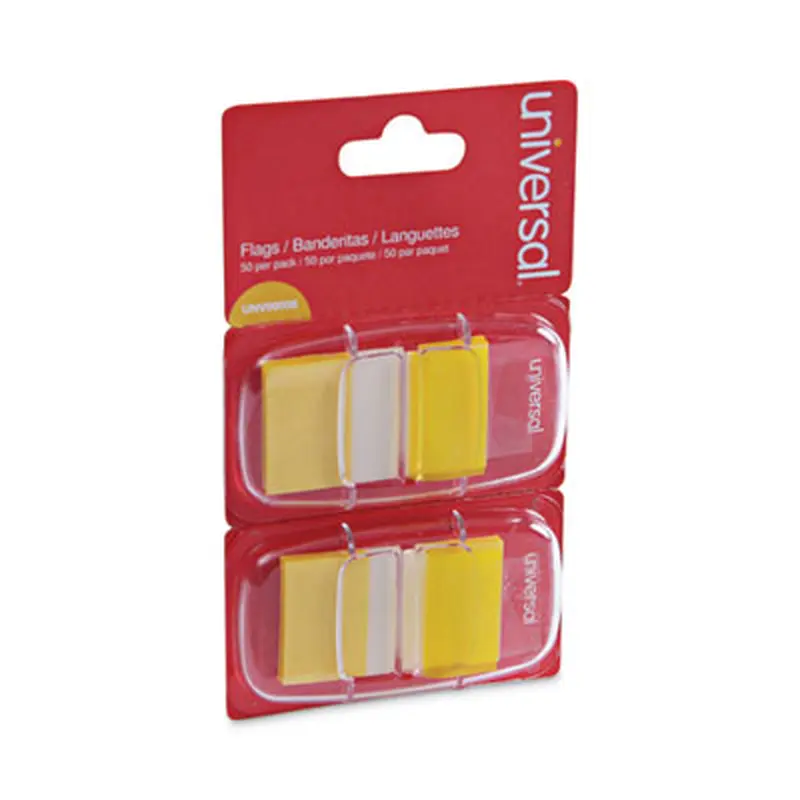 Page Flags, Yellow, 50 Flags/Dispenser, 2 Dispensers/Pack - Page Flags | Universal