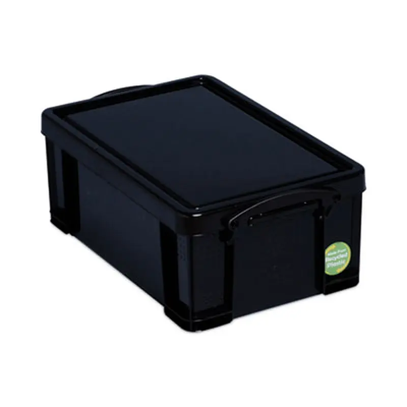 9.51 Qt. Latch Lid Storage Tote, 15.55" x 10.04" x 6.1", Solid Black - General Purpose Storage Bins | Really Useful Box