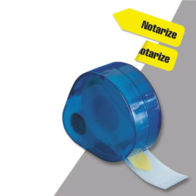 Arrow Message Page Flags in Dispenser, "Notarize", Yellow, 120 Flags/Dispenser - Page Flags | Redi-Tag