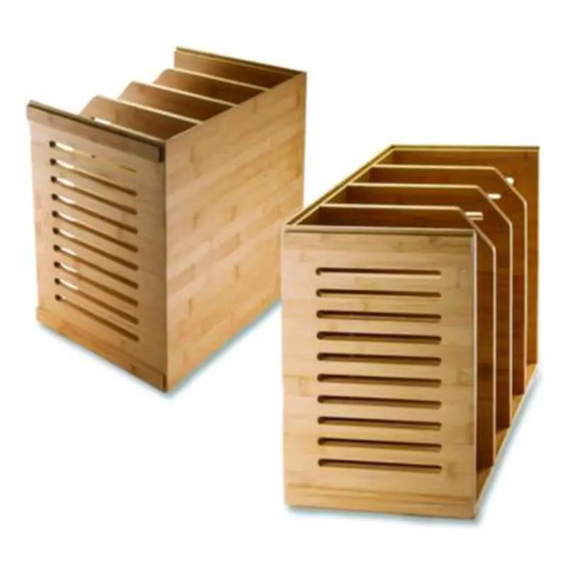 Bamboo Magazine File, 14.09 x 14.41 x 14.41, Brown - Book & Magazine Files | Officemate
