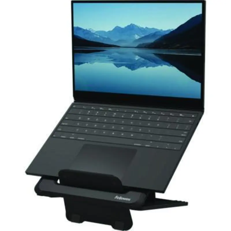 Breyta Laptop Stand, 9.25" x 10.55" x 0.55" to 8", Black, Supports Up to 8.8 lbs - Mobile Device & Laptop Stands | Fellowes