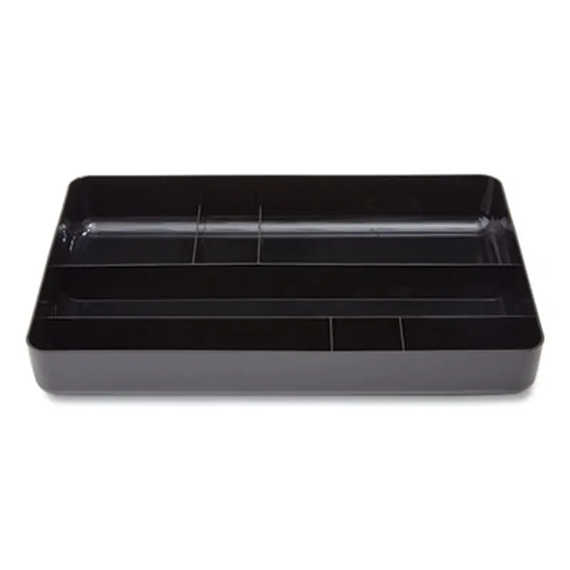Deep Plastic Drawer Organizer, Seven Compartment, 9.13 x 14.13 x 2.04, Black - Drawer Organizers | TRU RED