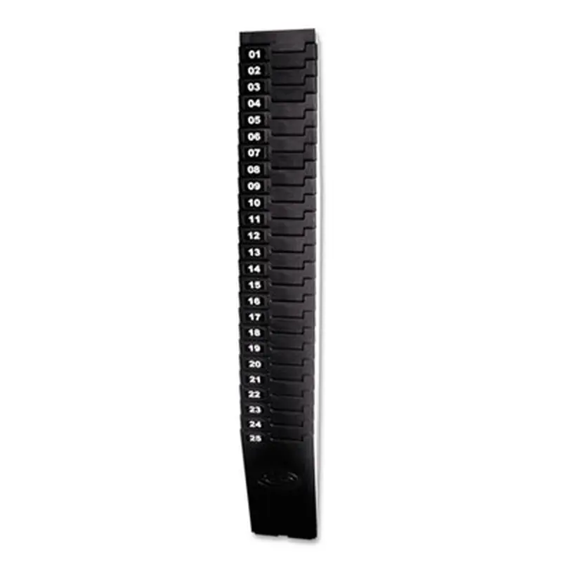 Expanding Time Card Rack for 7" Cards, 25 Pockets, Plastic, Black - Time Card Racks | Lathem Time