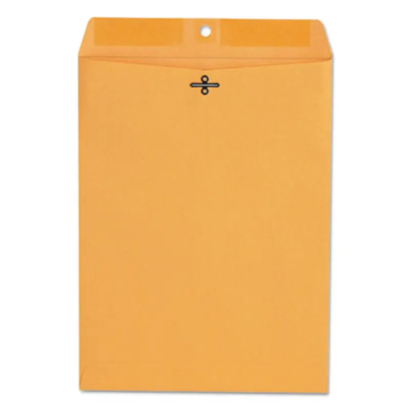 Kraft Clasp Envelope, #90, Square Flap, Clasp/Gummed Closure, 9 x 12, Brown Kraft, 100/Box - Storage Envelopes | Universal