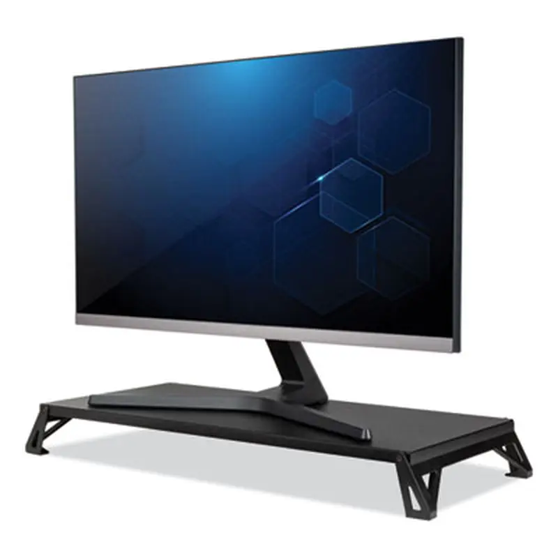 Lo Riser Monitor Stand, For 32" Monitors, 24" x 11" x 2" to 3", Black, Supports 30 lb - Monitor Stands | Allsop