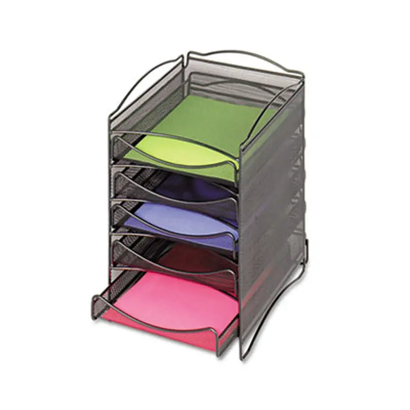 Onyx Stackable Literature Organizer, Five-Drawer, 10.25 x 12.75 x 15.25, Black - Literature Sorters | Safco