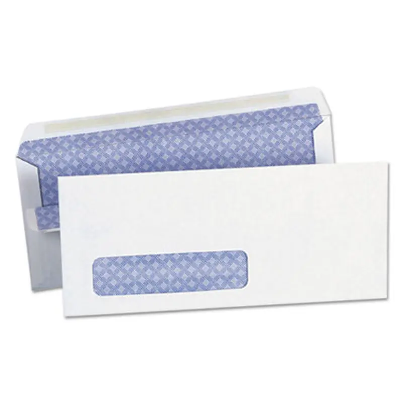 Self-Seal Security Tint Business Envelope, Address Window, #10, Square Flap, Self-Adhesive Closure, 4.13 x 9.5, White, 500/BX - Business Envelopes | Universal
