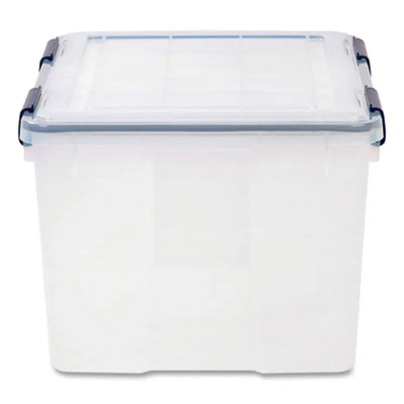 WEATHERTIGHT Latching Flat Lid Storage Box, 11.5 gal, 15.7" x 19.7" x 11.7", Clear - Boxes & Bins | IRIS