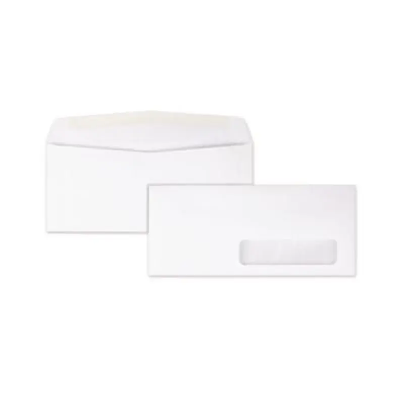Address-Window Envelope, #10, Commercial Flap, Gummed Closure, 4.13 x 9.5, White, 500/Box - Business Envelopes | Quality Park