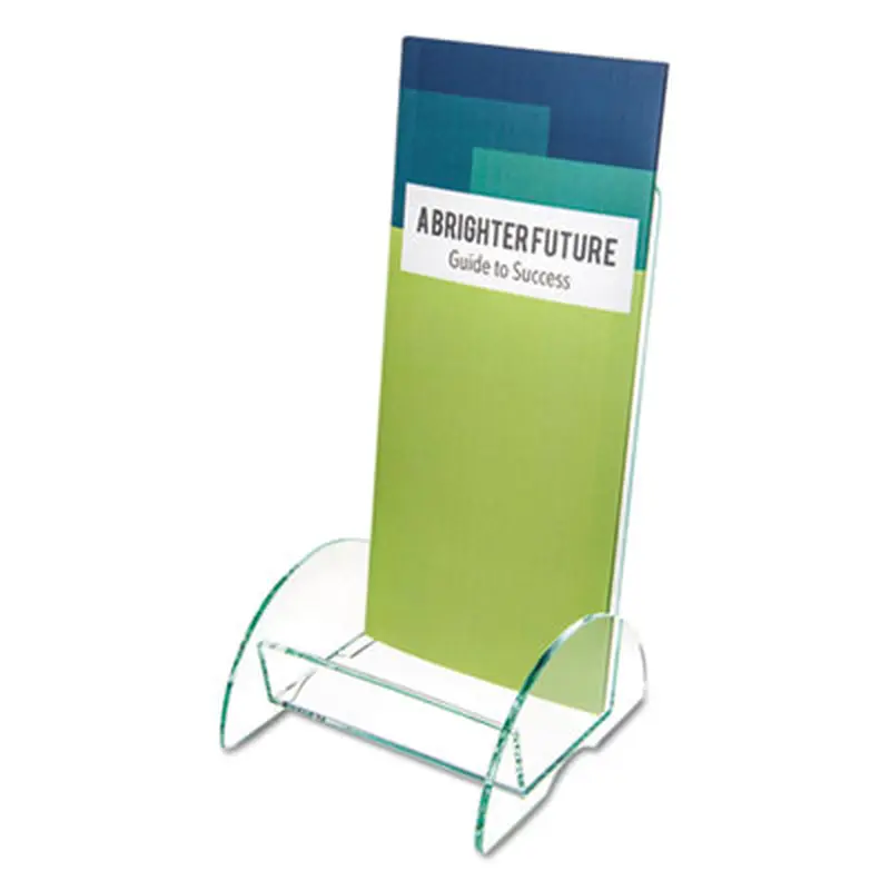 Euro-Style DocuHolder, Leaflet Size, 4.5w x 4.5d x 7.88h, Green Tinted - Literature Racks & Displays | deflecto
