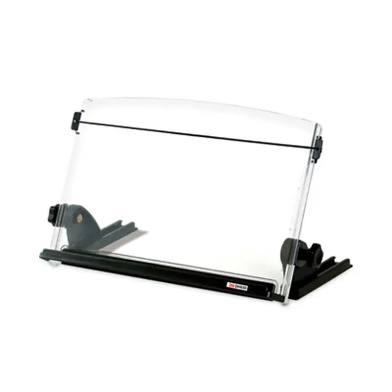 In-Line Adjustable Desktop Copyholder,150 Sheet Capacity, Plastic, Black/Clear - Copyholders | 3M