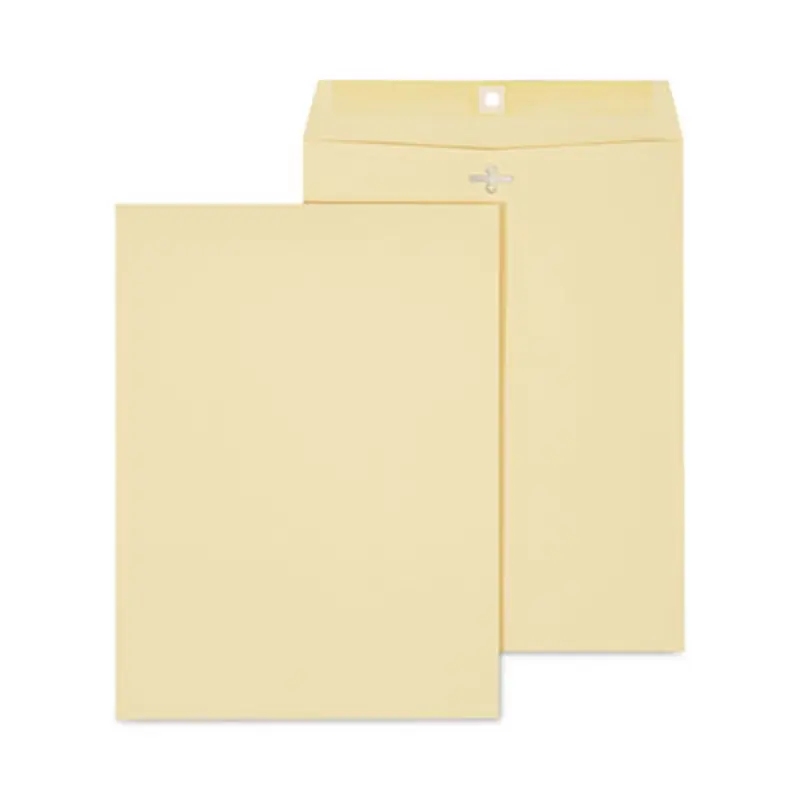 Kraft Clasp Envelope, #10 1/2, Square Flap, Clasp/Gummed Closure, 9 x 12, Brown Kraft, 100/Box - Storage Envelopes | Universal