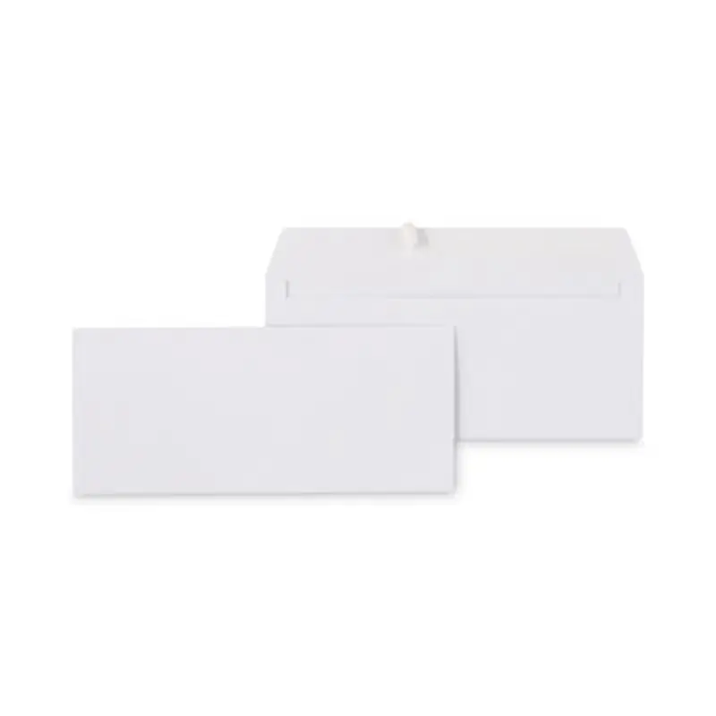 Peel Seal Strip Business Envelope, #10, Square Flap, Self-Adhesive Closure, 4.13 x 9.5, White, 100/Box - Business Envelopes | Universal