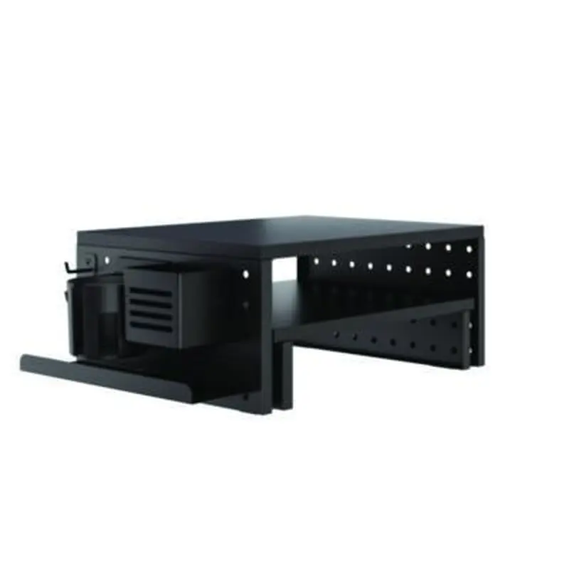 Pegboard Riser, For 32" Monitors, 15.9 x 11.8 x 7.3, Black, Supports 20 lbs - Monitor Stands | Kantek