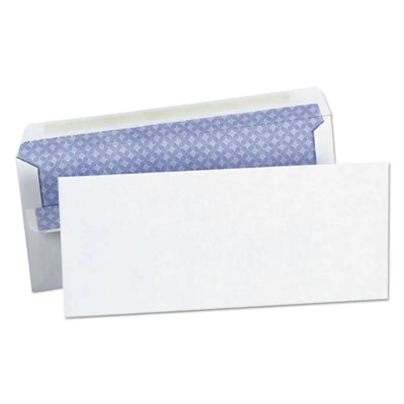 Self-Seal Security Tint Business Envelope, #10, Square Flap, Self-Adhesive Closure, 4.13 x 9.5, White, 500/Box - Business Envelopes | Universal