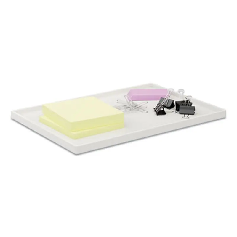 Slim Stackable Plastic Tray, 6.85 x 9.88 x 0.47, White - Desktop Supplies Organizers | TRU RED