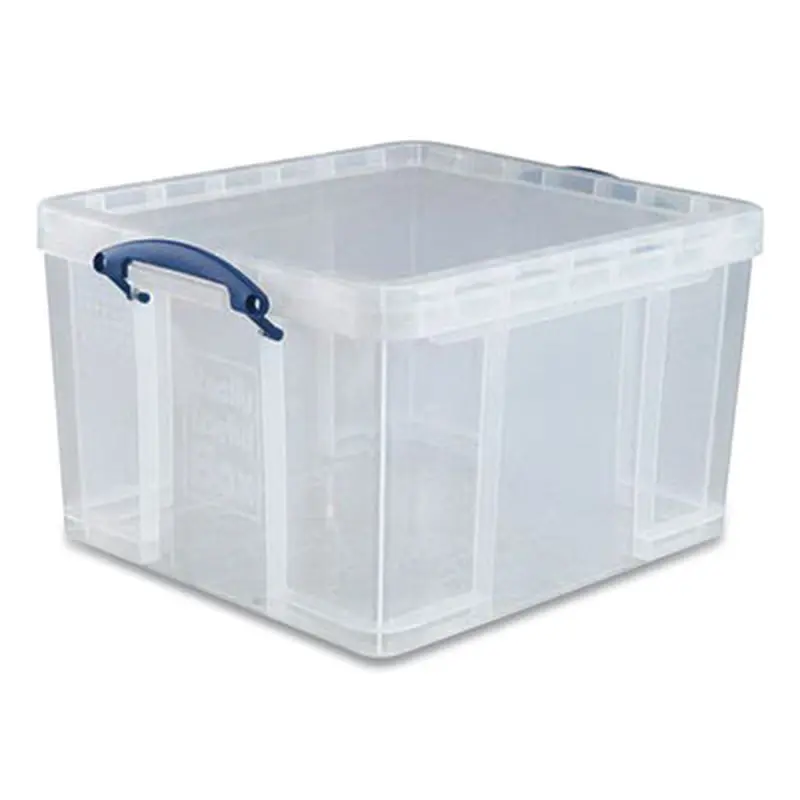 Snap-Lid Storage Bin, 11.09 gal, 17.31" x 20.5" x 12.25", Clear/Blue - Boxes & Bins | Really Useful Box