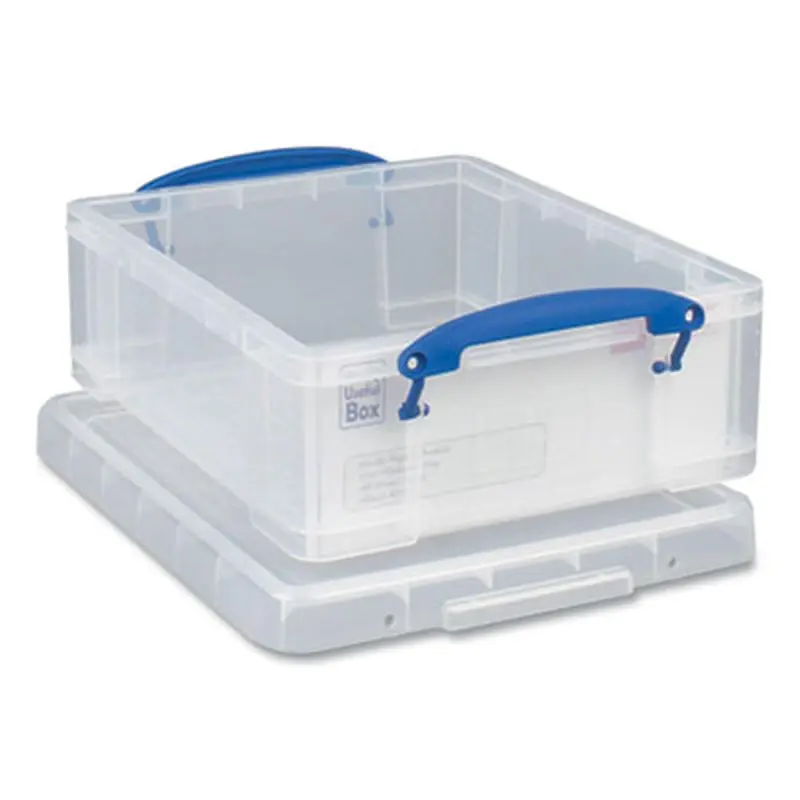 Snap-Lid Storage Bin, 2.14 gal, 11" x 14" x 5", Clear/Blue, 5/Pack - Boxes & Bins | Really Useful Box