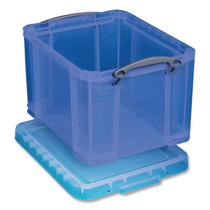 Snap-Lid Storage Bin, 8.45 gal, 14" x 18" x 12.25", Transparent Blue - Boxes & Bins | Really Useful Box