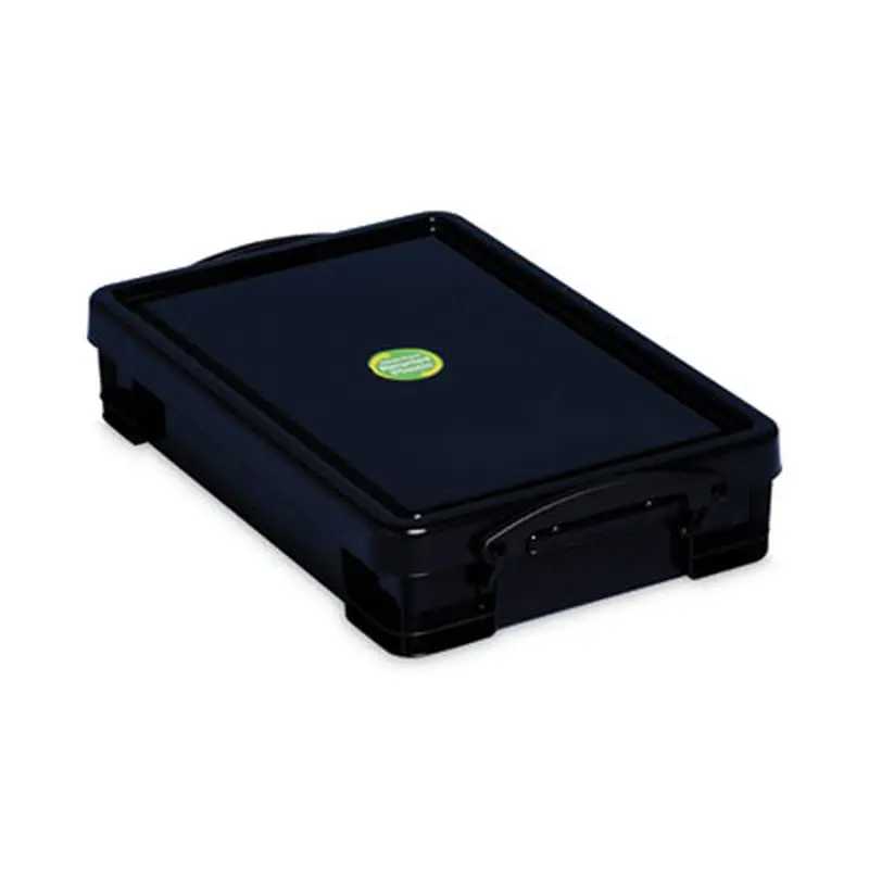 4.23 Qt. Latch Lid Storage Tote, 15.55" x 10.04" x 3.46", Solid Black - General Purpose Storage Bins | Really Useful Box