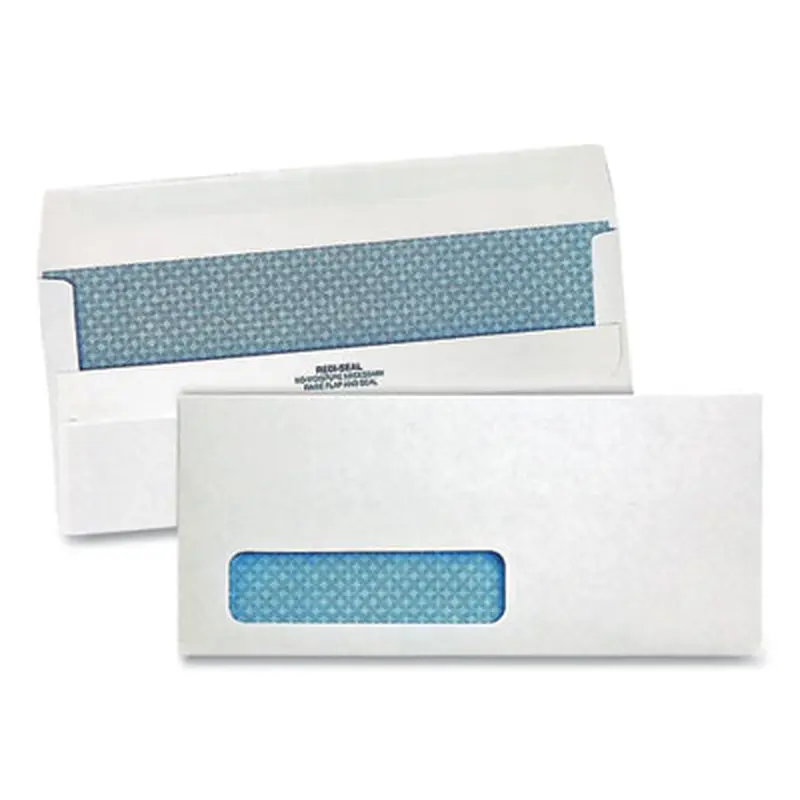 Redi-Seal Security-Tint Envelope, Address Window, #10, Commercial Flap, Redi-Seal Closure, 4.13 x 9.5, White, 500/Box - Business Envelopes | Quality Park