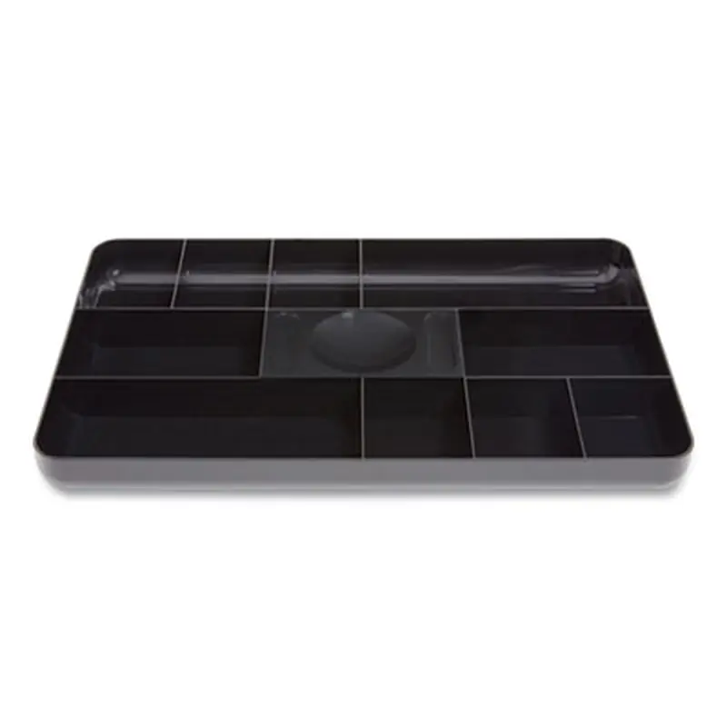 Shallow Plastic Drawer Organizer, 13 Compartments, 9.11 x 14.11 x 1.24, Black - Drawer Organizers | TRU RED