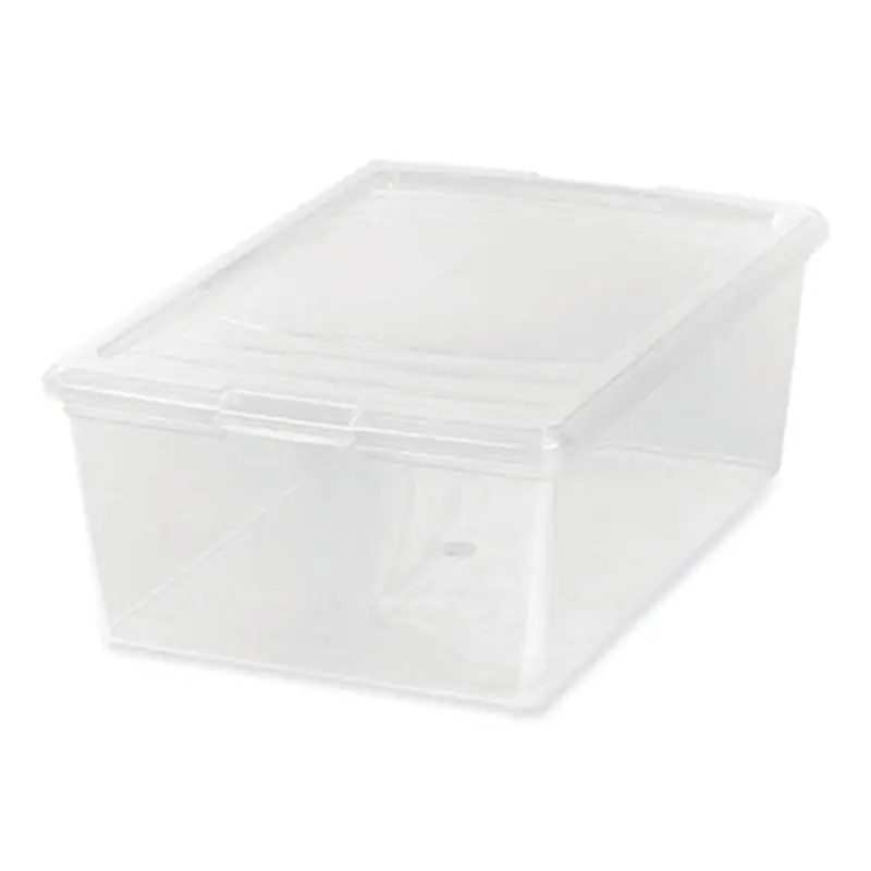 13.5 Qt. Lift-Off Lid Storage Tote, 10.6" x 16.1" x 5.9", Clear/Gray - General Purpose Storage Bins | IRIS