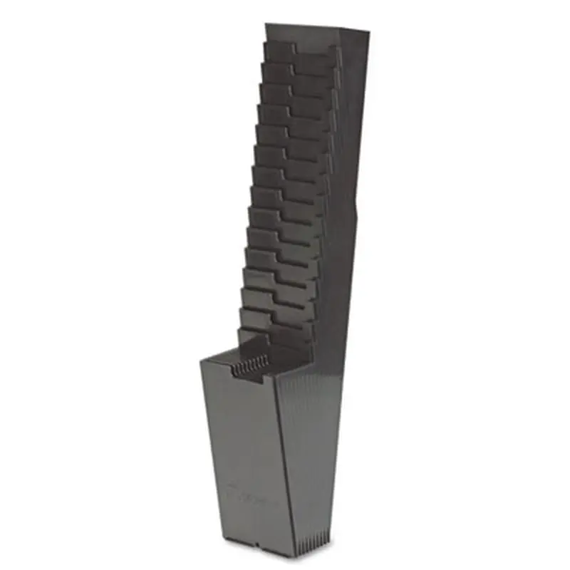 Expanding Time Card Rack, 25 Pockets, Plastic, Black - Time Card Racks | Acroprint