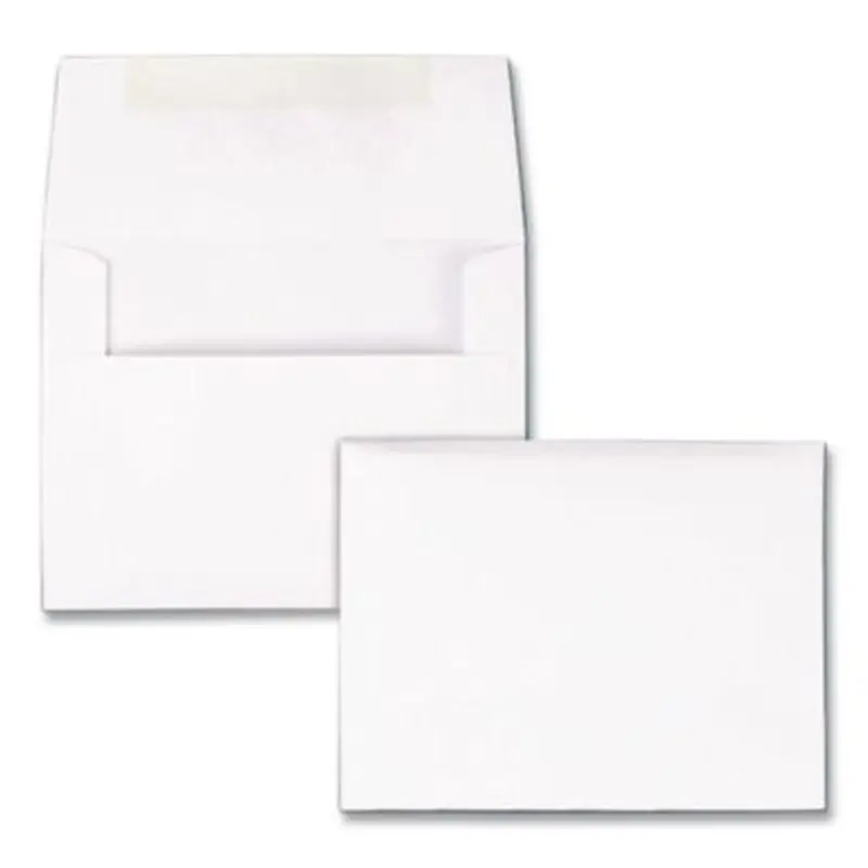 Greeting Card/Invitation Envelope, A-2, Square Flap, Gummed Closure, 4.38 x 5.75, White, 100/Box - A-Style Envelopes | Quality Park