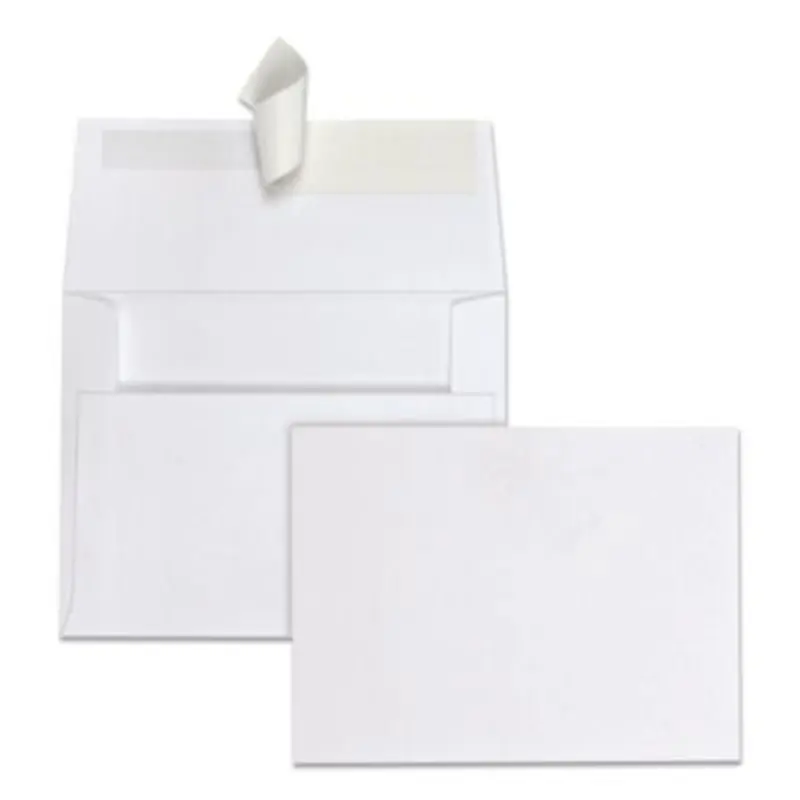 Greeting Card/Invitation Envelope, A-2, Square Flap, Redi-Strip Adhesive Closure, 4.38 x 5.75, White, 100/Box - A-Style Envelopes | Quality Park
