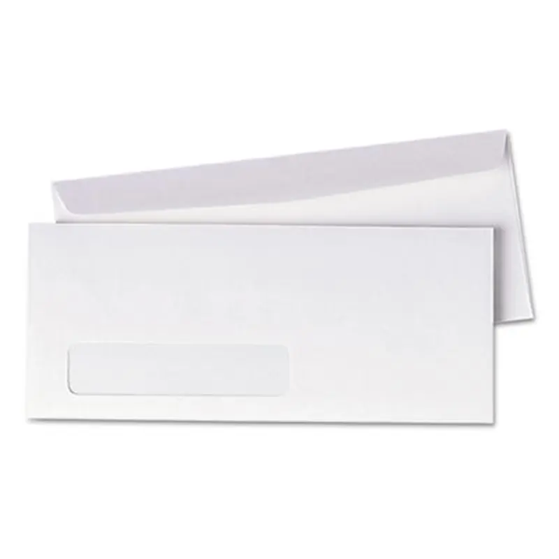 Invoice-Format Address-Window Envelope, #10, Commercial Flap, Gummed Closure, 4.13 x 9.5, White, 500/Box - Business Envelopes | Quality Park