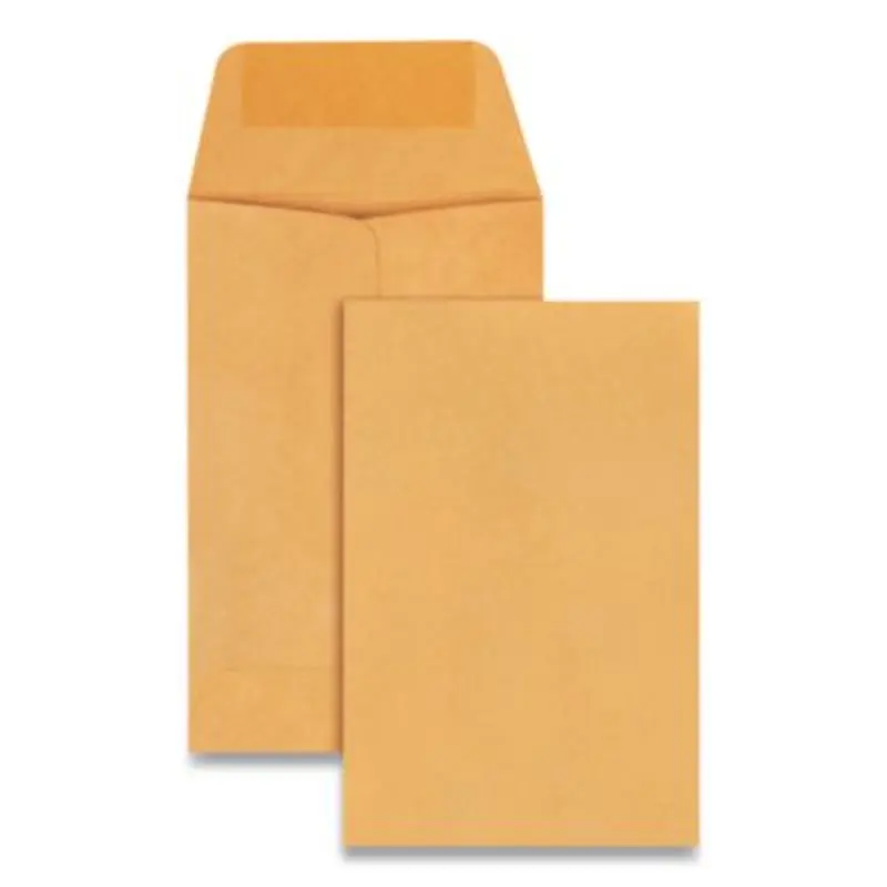 Kraft Coin and Small Parts Envelope, #1, Extended Square Flap, Gummed Closure, 2.25 x 3.5, Brown Kraft, 500/Box - Coin & Key Envelopes | Quality Park