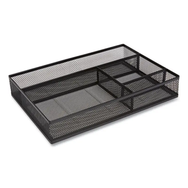Mesh Drawer Organizer, Four Compartment, 13.58 x 9.45 x 2.2, Black - Drawer Organizers | TRU RED