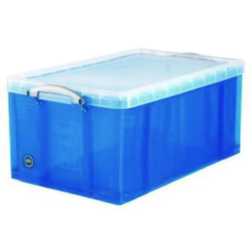 Snap-Lid Storage Bin, 16.9 gal, 17.31" x 28" x 12.25", Transparent Blue - Boxes & Bins | Really Useful Box