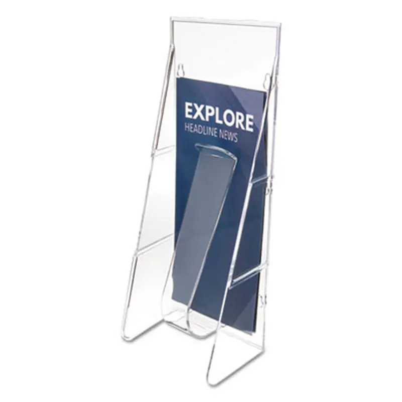 Stand-Tall Wall-Mount Literature Rack, Leaflet, 4.56w x 3.25d x 11.88h, Clear - Literature Racks & Displays | deflecto