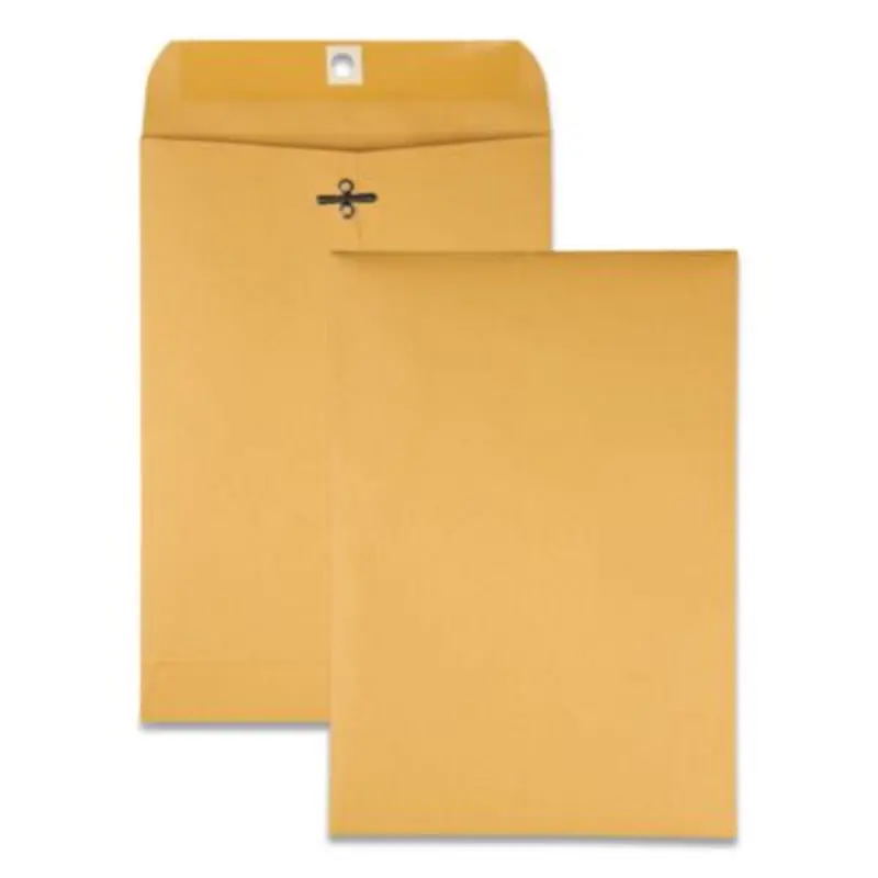 Clasp Envelope, 28 lb Bond Weight Kraft, #68, Square Flap, Clasp/Gummed Closure, 7 x 10, Brown Kraft, 100/Box - Storage Envelopes | Quality Park