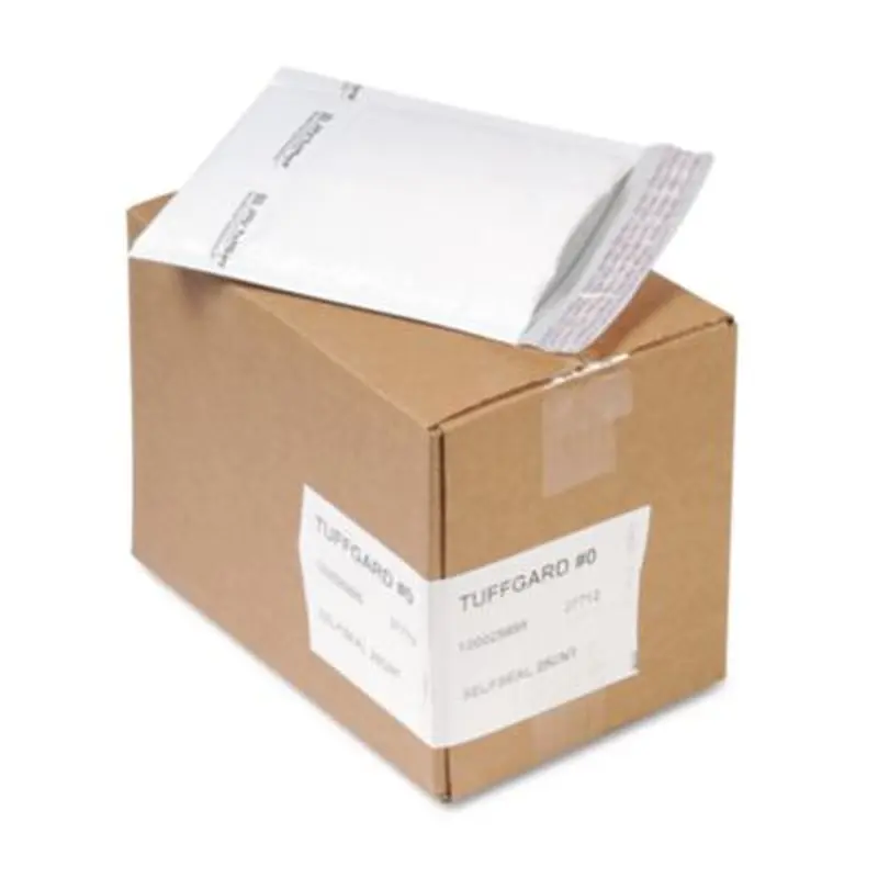 Jiffy TuffGard Self-Seal Cushioned Mailer, #0, Barrier Bubble Air Cell Cushion, Self-Adhesive Closure, 6 x 10, White, 25/CT - Envelopes & Mailers | Sealed Air