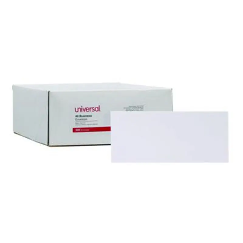 Open-Side Business Envelope, #9, Square Flap, Gummed Closure, 3.88 x 8.88, White, 500/Box - Business Envelopes | Universal