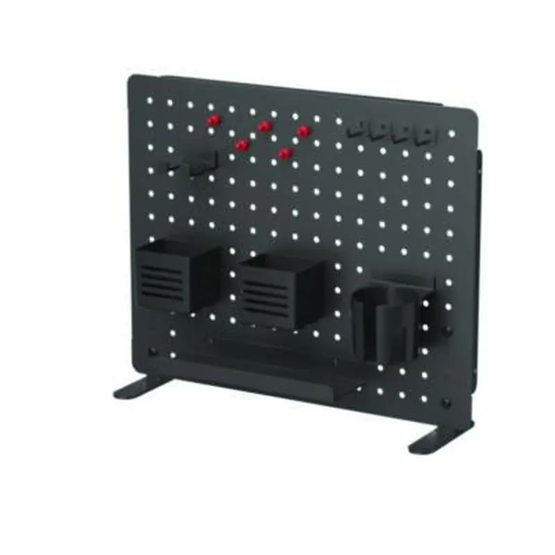Pegboard Organizer, Three Compartments, 20.58 x 1 x 17, Black, Steel - Desktop Supplies Organizers | Kantek