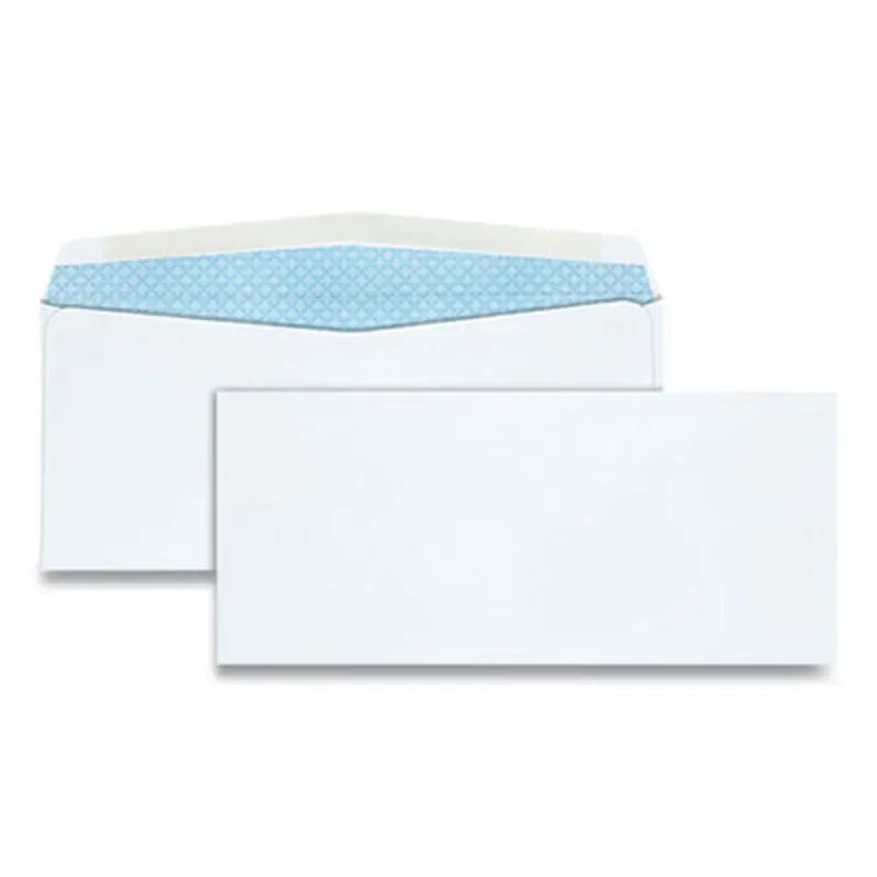 Security Tint Business Envelope, #10, Commercial Flap, Gummed Closure, 4.13 x 9.5, White, 500/Box - Business Envelopes | Quality Park