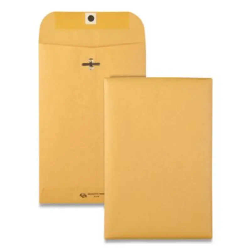 Clasp Envelope, 28 lb Bond Weight Kraft, #55, Square Flap, Clasp/Gummed Closure, 6 x 9, Brown Kraft, 500/Carton - Storage Envelopes | Quality Park
