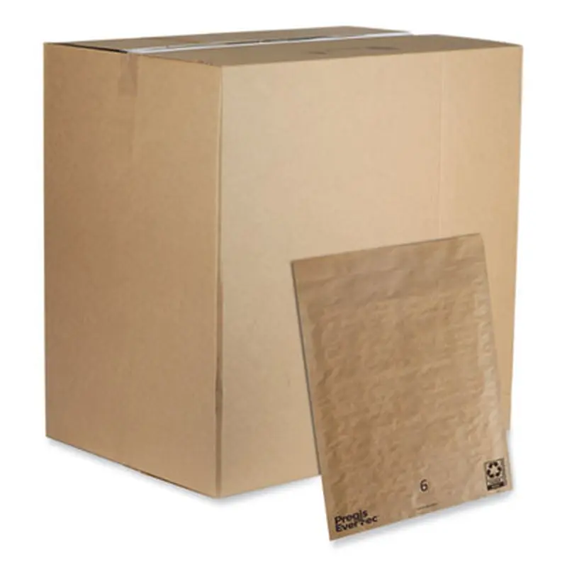 EverTec Curbside Recyclable Padded Mailer, #6, Kraft Paper, Self-Adhesive Closure, 14 x 18, Brown, 50/Carton - Envelopes & Mailers | Pregis