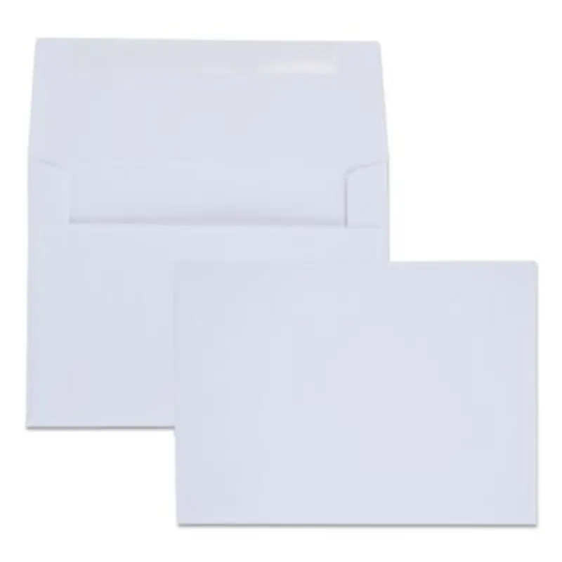 Greeting Card/Invitation Envelope, A-6, Square Flap, Gummed Closure, 4.75 x 6.5, White, 100/Box - A-Style Envelopes | Quality Park